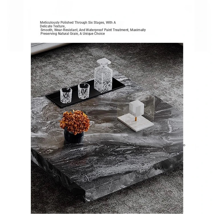 Stylish Marble and Stainless Steel Tea Table - Modern Living Room Centerpiece flsd-5183
