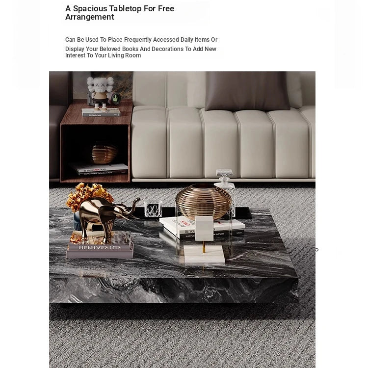 Stylish Marble and Stainless Steel Tea Table - Modern Living Room Centerpiece flsd-5183