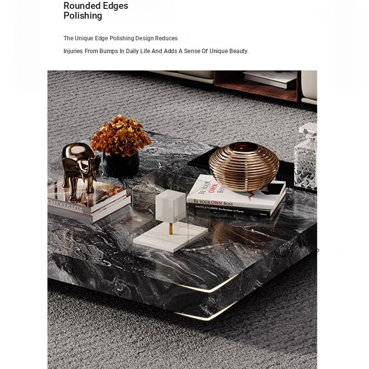 Stylish Marble and Stainless Steel Tea Table - Modern Living Room Centerpiece flsd-5183
