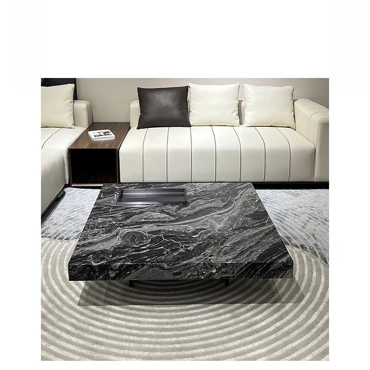 Stylish Marble and Stainless Steel Tea Table - Modern Living Room Centerpiece flsd-5183