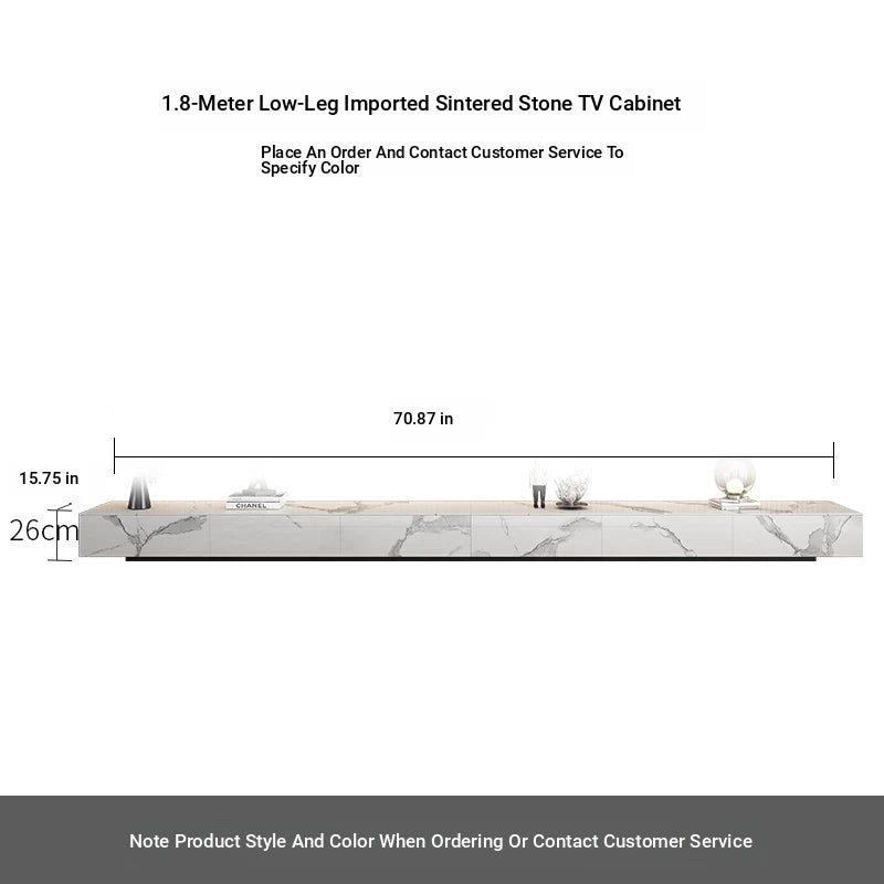 Stylish Modern TV Cabinet with Ceramic Sintered Stone Top, Pine Accents, and Durable Metal Frame - Perfect Home Entertainment Center flsd-5184