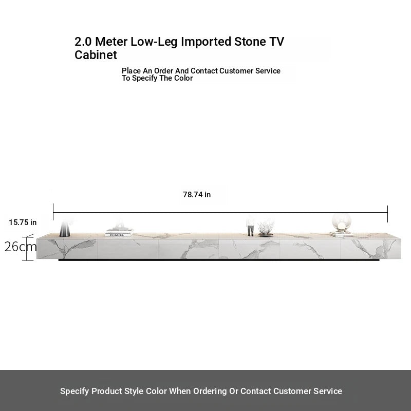 Stylish Modern TV Cabinet with Ceramic Sintered Stone Top, Pine Accents, and Durable Metal Frame - Perfect Home Entertainment Center flsd-5184