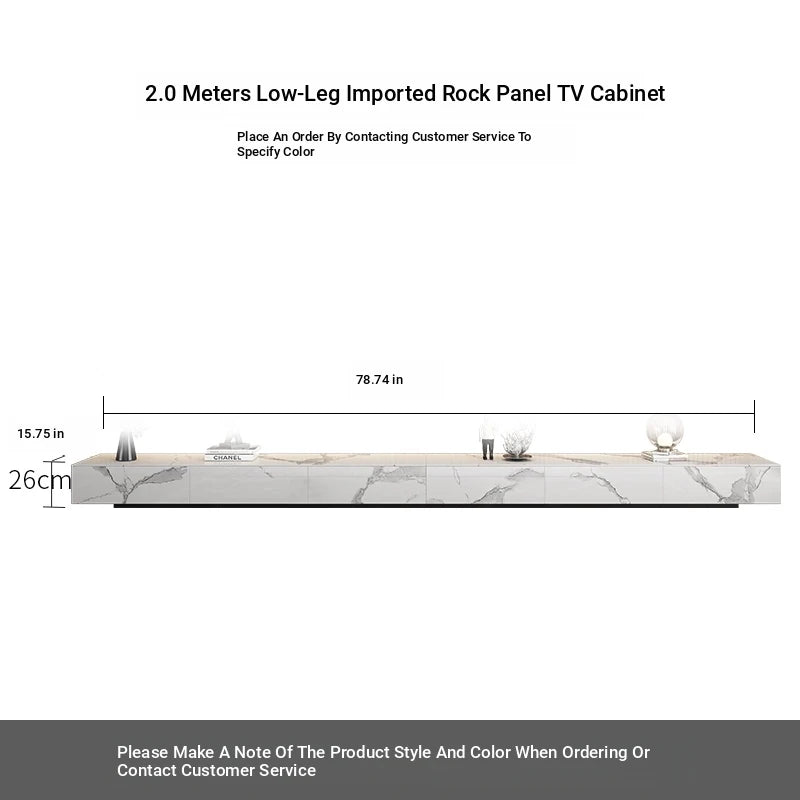 Stylish Modern TV Cabinet with Ceramic Sintered Stone Top, Pine Accents, and Durable Metal Frame - Perfect Home Entertainment Center flsd-5184