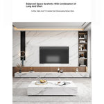 Stylish Modern TV Cabinet with Ceramic Sintered Stone Top, Pine Accents, and Durable Metal Frame - Perfect Home Entertainment Center flsd-5184