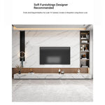 Stylish Modern TV Cabinet with Ceramic Sintered Stone Top, Pine Accents, and Durable Metal Frame - Perfect Home Entertainment Center flsd-5184