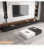 Stylish Modern TV Cabinet with Ceramic Sintered Stone Top, Pine Accents, and Durable Metal Frame - Perfect Home Entertainment Center flsd-5184