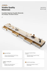 Stylish Modern TV Cabinet with Ceramic Sintered Stone Top, Pine Accents, and Durable Metal Frame - Perfect Home Entertainment Center flsd-5184