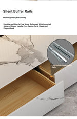 Stylish Modern TV Cabinet with Ceramic Sintered Stone Top, Pine Accents, and Durable Metal Frame - Perfect Home Entertainment Center flsd-5184