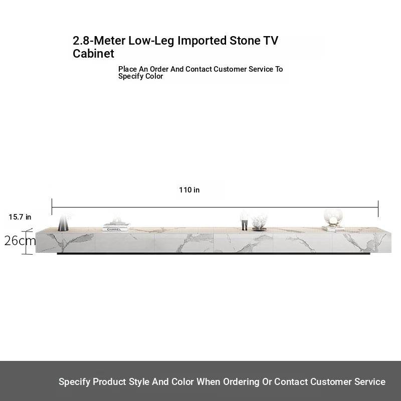 Stylish Modern TV Cabinet with Ceramic Sintered Stone Top, Pine Accents, and Durable Metal Frame - Perfect Home Entertainment Center flsd-5184