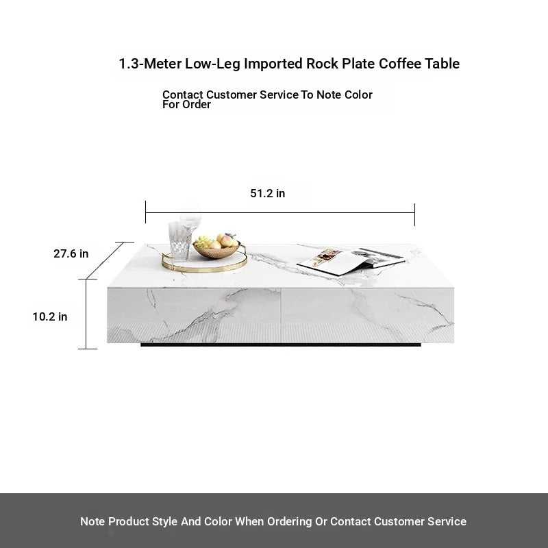 Modern Ceramic Sintered Stone Coffee Table with Pine and Metal Accents – Stylish Living Room Furniture flsd-5185
