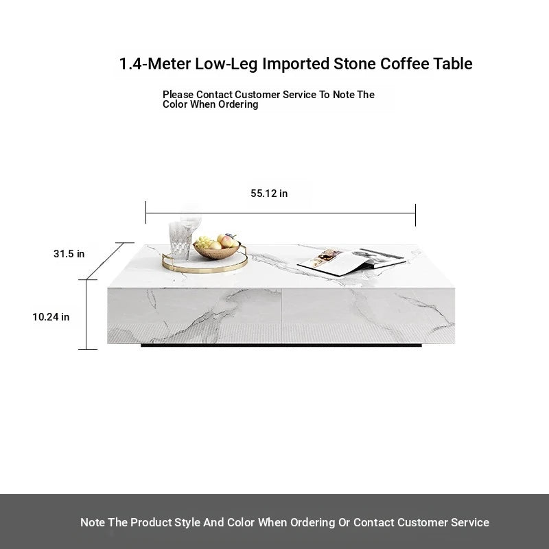 Modern Ceramic Sintered Stone Coffee Table with Pine and Metal Accents – Stylish Living Room Furniture flsd-5185