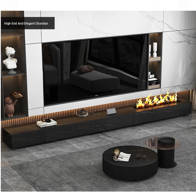 Modern Ceramic Sintered Stone Coffee Table with Pine and Metal Accents – Stylish Living Room Furniture flsd-5185