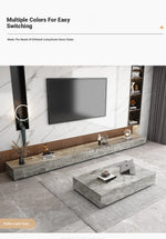 Modern Ceramic Sintered Stone Coffee Table with Pine and Metal Accents – Stylish Living Room Furniture flsd-5185