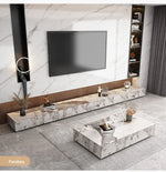 Modern Ceramic Sintered Stone Coffee Table with Pine and Metal Accents – Stylish Living Room Furniture flsd-5185