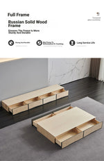 Modern Ceramic Sintered Stone Coffee Table with Pine and Metal Accents – Stylish Living Room Furniture flsd-5185