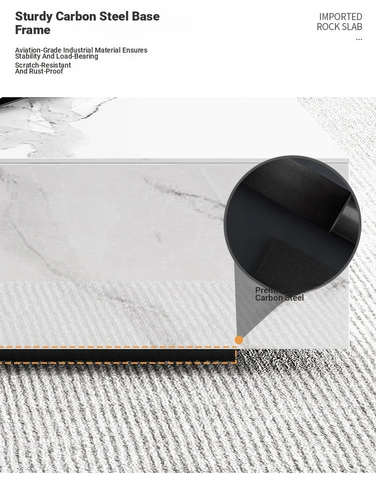 Modern Ceramic Sintered Stone Coffee Table with Pine and Metal Accents – Stylish Living Room Furniture flsd-5185