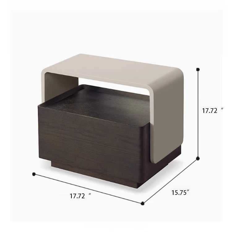 Modern Red Oak Bedside Cupboard with Minimalist Design – Stylish Nightstand for Bedroom Storage flsd-5188