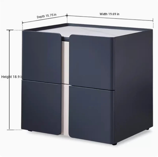 Modern Bedside Cupboard with Sleek Design – Density Board, Pine, Ceramic Sintered Stone & Metal Finish flsd-5189