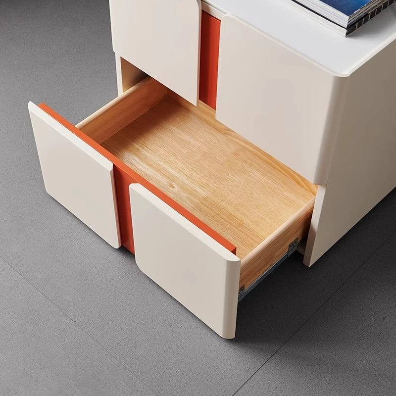 Modern Bedside Cupboard with Sleek Design – Density Board, Pine, Ceramic Sintered Stone & Metal Finish flsd-5189