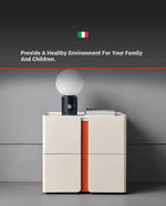 Modern Bedside Cupboard with Sleek Design – Density Board, Pine, Ceramic Sintered Stone & Metal Finish flsd-5189