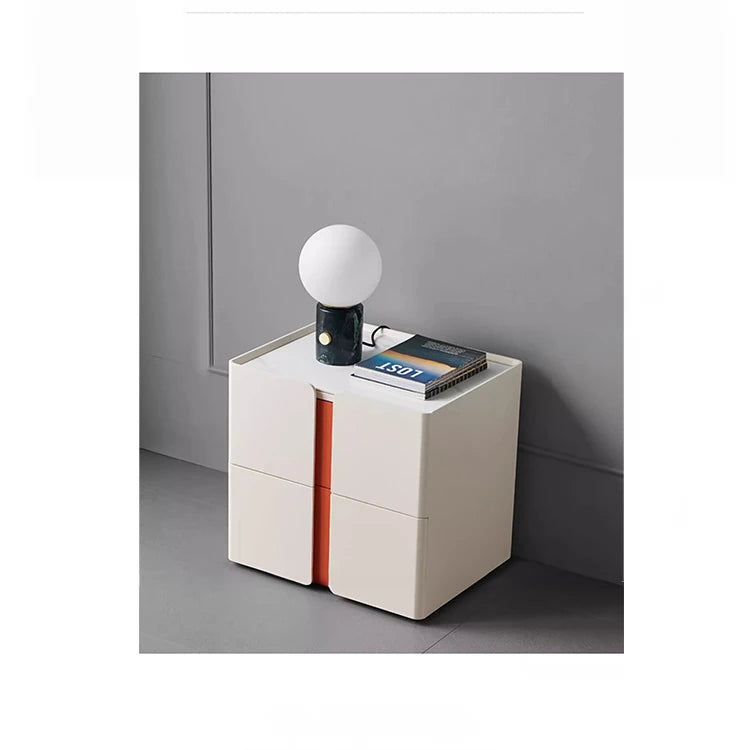 Modern Bedside Cupboard with Sleek Design – Density Board, Pine, Ceramic Sintered Stone & Metal Finish flsd-5189