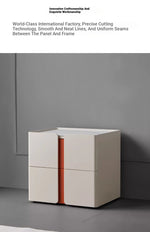 Modern Bedside Cupboard with Sleek Design – Density Board, Pine, Ceramic Sintered Stone & Metal Finish flsd-5189