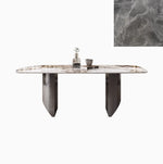 Elegant Ceramic Sintered Stone Dining Table with Stainless Steel Base - Modern Multi-Layer Design for Your Home flsd-5190
