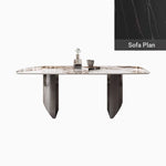 Elegant Ceramic Sintered Stone Dining Table with Stainless Steel Base - Modern Multi-Layer Design for Your Home flsd-5190