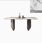Elegant Ceramic Sintered Stone Dining Table with Stainless Steel Base - Modern Multi-Layer Design for Your Home flsd-5190