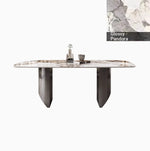 Elegant Ceramic Sintered Stone Dining Table with Stainless Steel Base - Modern Multi-Layer Design for Your Home flsd-5190