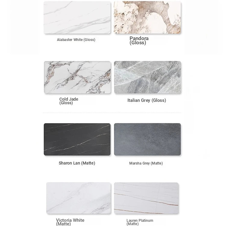 Elegant Ceramic Sintered Stone Dining Table with Stainless Steel Base - Modern Multi-Layer Design for Your Home flsd-5190