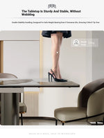 Elegant Ceramic Sintered Stone Dining Table with Stainless Steel Base - Modern Multi-Layer Design for Your Home flsd-5190