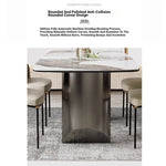 Elegant Ceramic Sintered Stone Dining Table with Stainless Steel Base - Modern Multi-Layer Design for Your Home flsd-5190