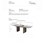 Elegant Ceramic Sintered Stone Dining Table with Stainless Steel Base - Modern Multi-Layer Design for Your Home flsd-5190