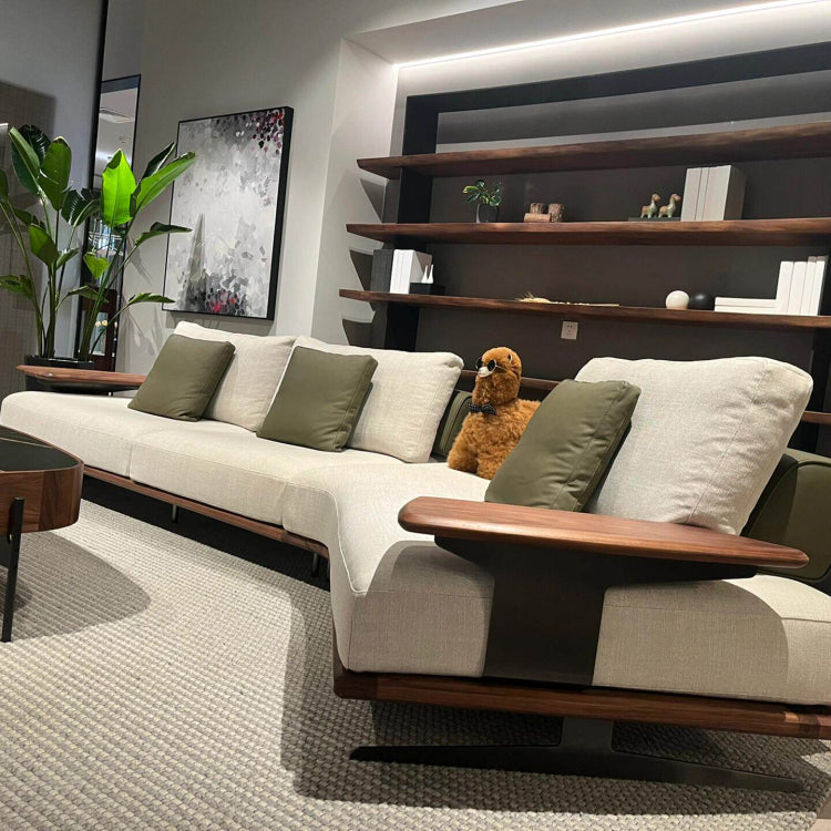Solid Wood Sectional Sofa, Modern Chinese Style, Italian Minimalist Luxury fly-0422-78