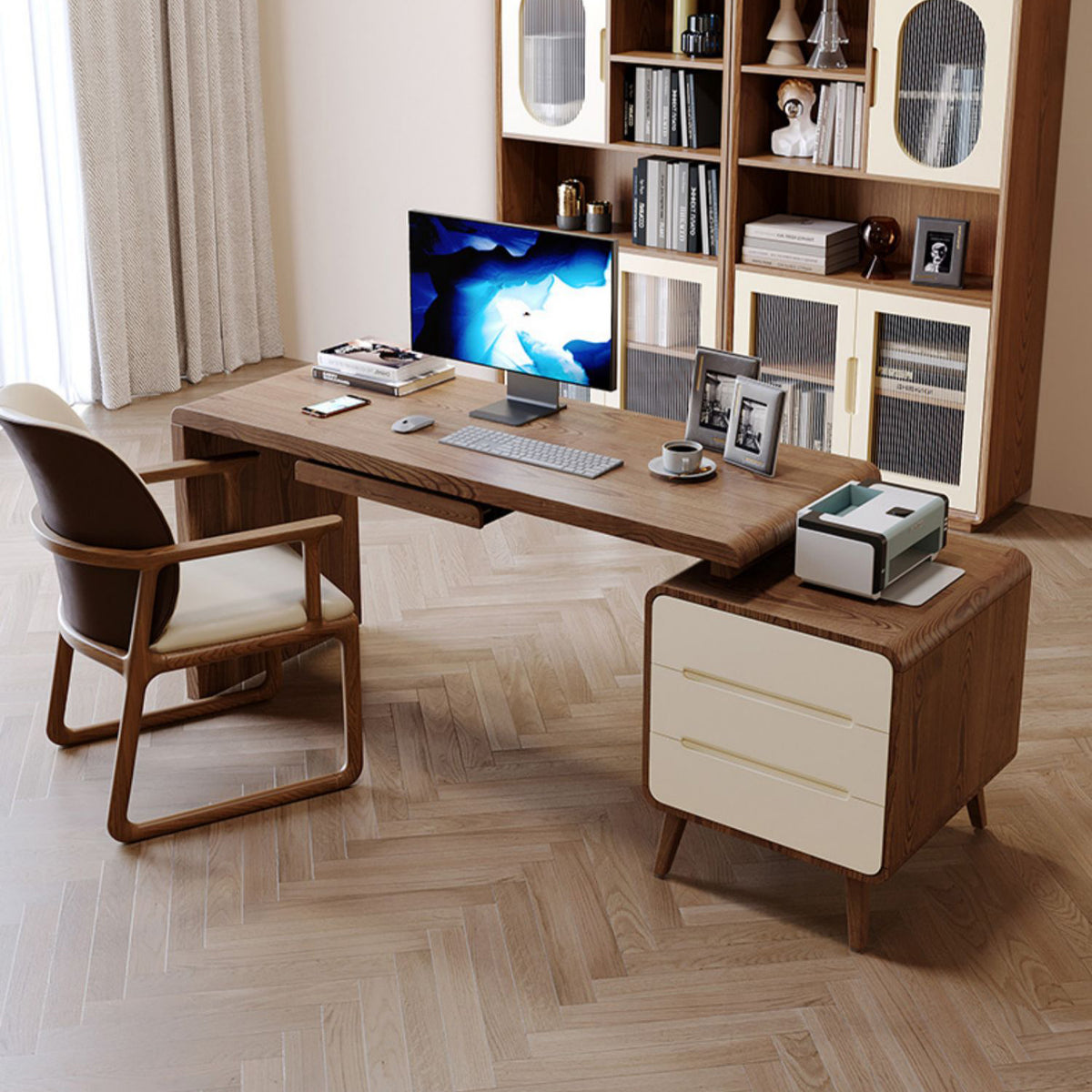 Premium Quality Brown Ash and Pine Wood Dining Table - Elegant Home Decor fmbs-001