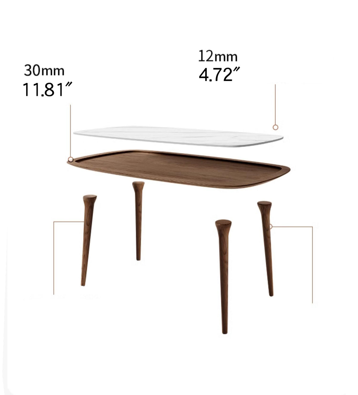 Sleek Matte White Sintered Stone & Ash Wood Dining Table – Modern Elegance for Your Home fmbs-002