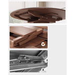 Elegant Glossy White Sintered Stone Table with Oak Wood Base for Modern Interiors fmbs-003