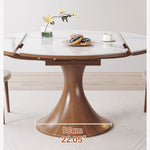 Elegant Glossy White Sintered Stone Table with Oak Wood Base for Modern Interiors fmbs-003
