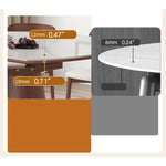 Modern Glossy White Sintered Stone Table with Oak Wood Base - Elegant Home Decor fmbs-004