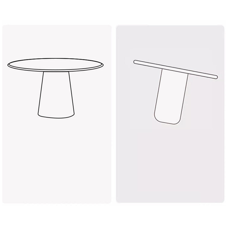 Modern Glossy White Sintered Stone Table with Oak Wood Base - Elegant Home Decor fmbs-004