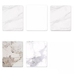 Modern Glossy White Sintered Stone Table with Oak Wood Base - Elegant Home Decor fmbs-004