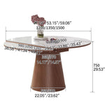 Modern Glossy White Sintered Stone Table with Oak Wood Base - Elegant Home Decor fmbs-004
