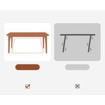 Stylish Brown Table with Natural Sintered Stone and Ash Wood Frame fmbs-006