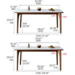 Stylish Brown Table with Natural Sintered Stone and Ash Wood Frame fmbs-006