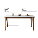Stylish Brown Table with Natural Sintered Stone and Ash Wood Frame fmbs-006