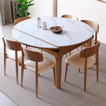 Sleek Brown Frame Table with Natural Sintered Stone & Ash Wood Finish fmbs-007