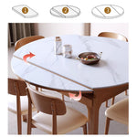 Sleek Brown Frame Table with Natural Sintered Stone & Ash Wood Finish fmbs-007