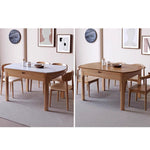 Sleek Brown Frame Table with Natural Sintered Stone & Ash Wood Finish fmbs-007