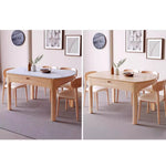 Sleek Brown Frame Table with Natural Sintered Stone & Ash Wood Finish fmbs-007